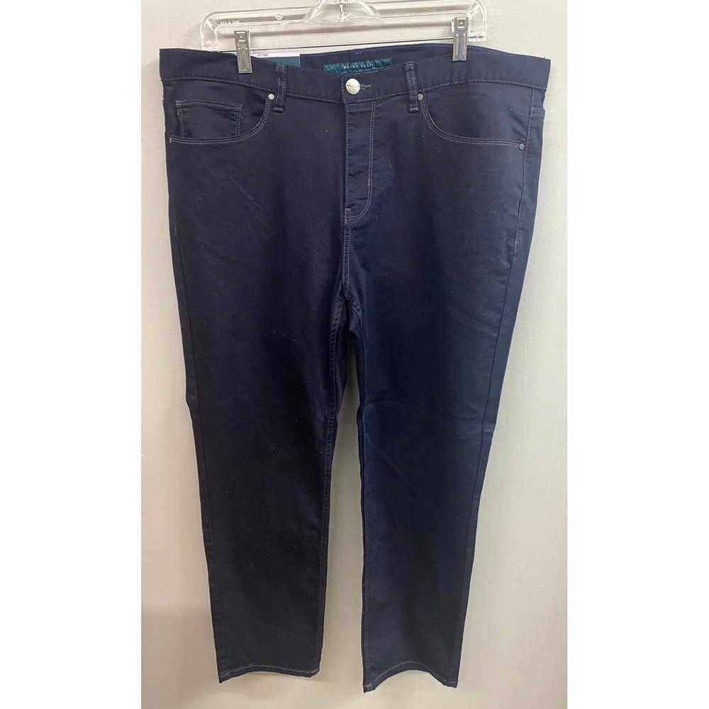 Perry Ellis Jeans Mens 38x30 Dark Indigo Slim Fit Stretch Low Rise Straight Leg